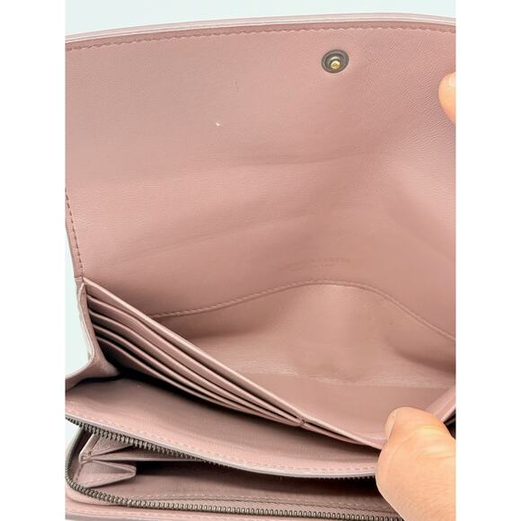 Bottega Veneta Pink Nappa Intrecciato Continental Flap Wallet*COA*FULL INCLUSION - Picture 6 of 12
